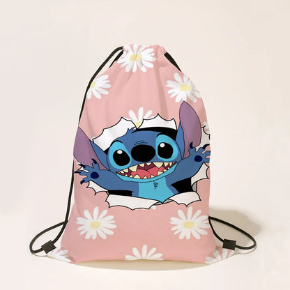 Stitch Drawstring Bags Children Backpack Anime Travel Storage Bag Kids Boys Girls Casual Swim Portable Backpack Christmare Gifts