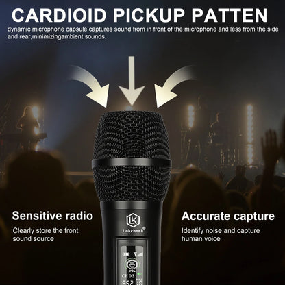 Fixed Frequency Wireless Microphone Handheld Mic for Karaoke Singing Stage Performance Home Use Stable Signal Professional Sound