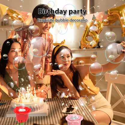 Machine à bulles verticale avec lampe sonore, pour anniversaire d'été, mariage en plein air, fête de noël, Rechargeable