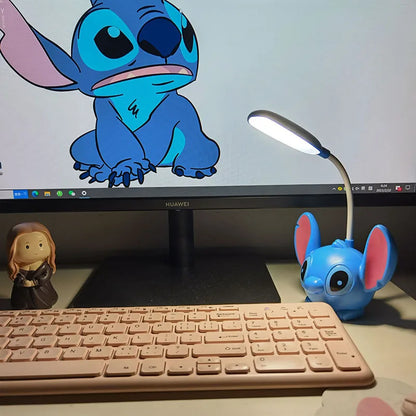 Lampe de bureau Led Lilo & Stitch, avec taille-crayon, pliable, mignonne, veilleuse de bureau, Recharge Usb, cadeau