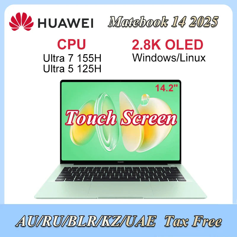 HUAWEI 2025 MateBook 14 Windows/Linux Ultra 7 155H/Ultra 5 125H 16GB/32GB 512GB/1TB 14.2-inch 120Hz 2.8k Intel Arc Graphics SSD