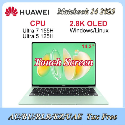 HUAWEI 2025 MateBook 14 Windows/Linux Ultra 7 155H/Ultra 5 125H 16GB/32GB 512GB/1TB 14.2-inch 120Hz 2.8k Intel Arc Graphics SSD