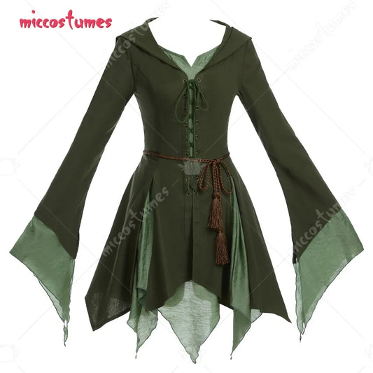 miccostumes Women's Elf Costume Renaissance Traditional Irish Dress Fairy Wide Long sleeves Short Dress for Halloween