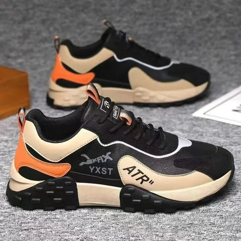 New Lightweight Casual Shoes for Men, Breathable Running Sneakers with Thick Sole for Spring Autumn Sports Walking Tennis Shoes