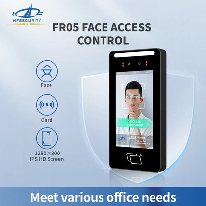 HFSecurity FR05 Lecteur de carte RFID et de reconnaissance faciale tout-en-un avec Wifi, système de contrôle d'accès de présence, lecteur de détection de visage
