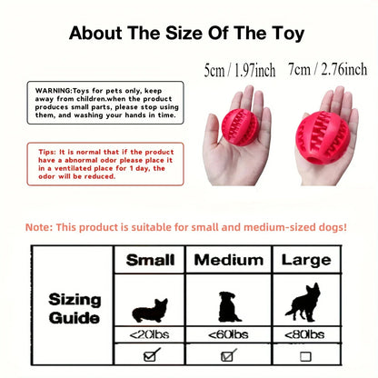 Balle de jouet pour chien, boule de jouet non toxique résistante aux morsures pour chiens de compagnie, chiot chat, mangeoire de friandises pour animaux de compagnie, boule de nettoyage des dents à mâcher