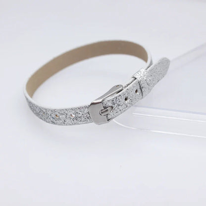 Bracelet à paillettes scintillantes, 8mm de largeur, 21cm de longueur, breloques coulissantes, lettres de l'alphabet, bijoux à bricoler soi-même, cadeau pour femmes et enfants