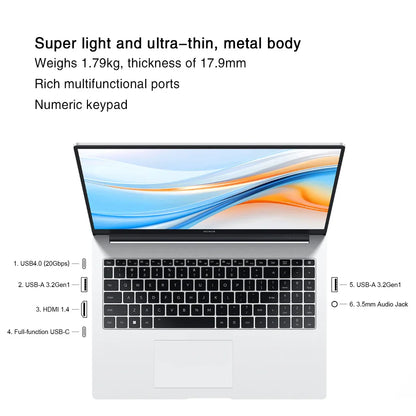 HONOR MagicBook X16 Plus 2024 Laptop AMD Ryzen R7 8845HS 16GB 32GB 1TB 16"Inch 2.5K 120Hz Notebook Ultrabook Computer PC BRI-721
