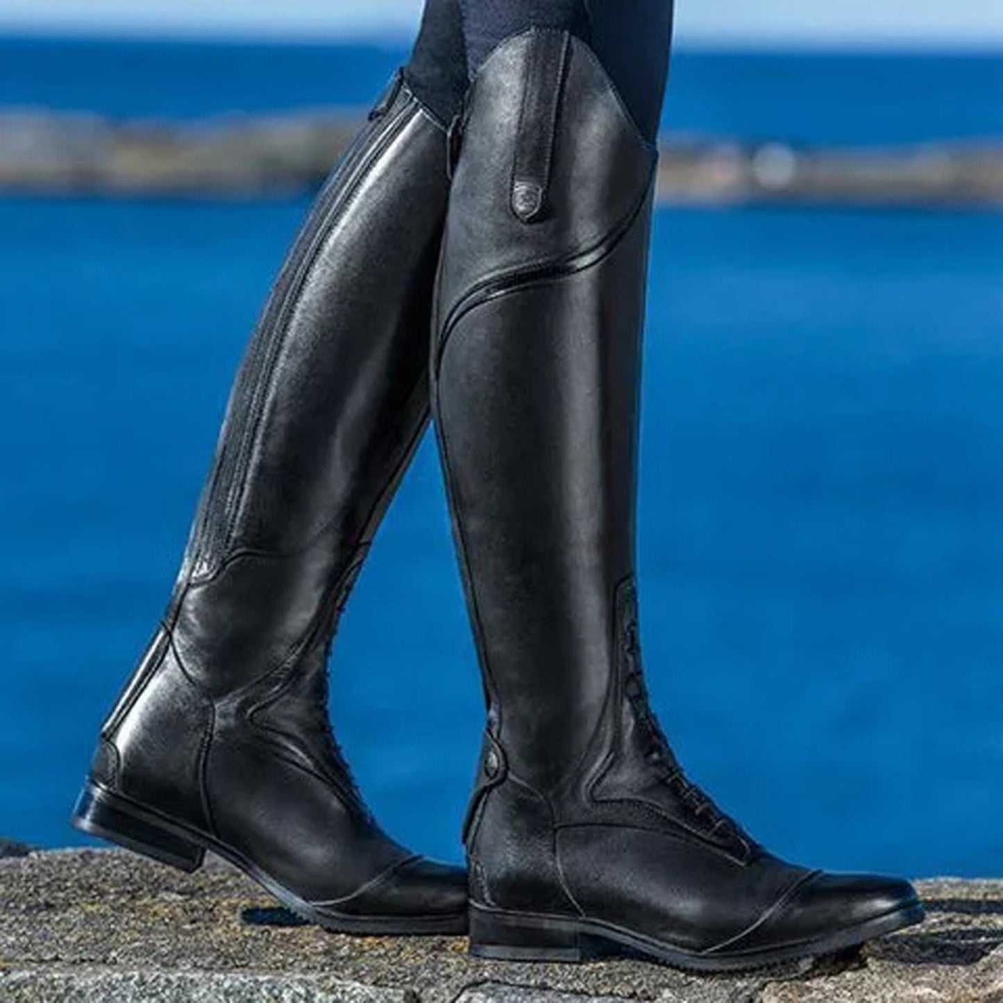 Women's Equestrian Boots Leather Knee High Shoes Vintage Horse Riding Boots Autumn Winter Mountain Riding Boots Botas Mujer