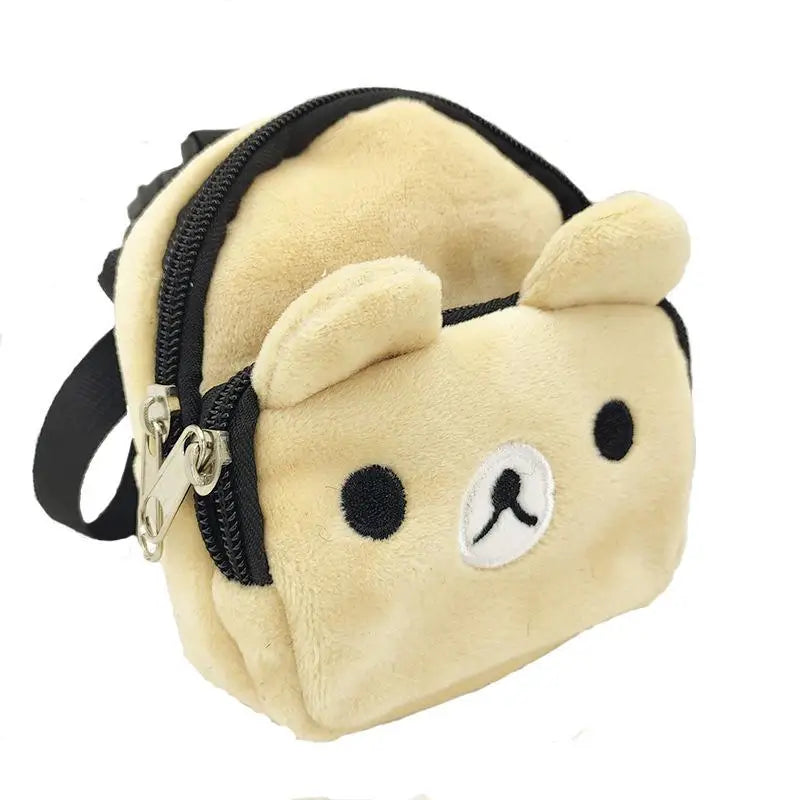 Sac à dos durable pour chien de compagnie, sac à dos auto-transporté pour chiot, laisse réglable, harnais portable de dessin animé, sac de collation en plein air pour chien en peluche