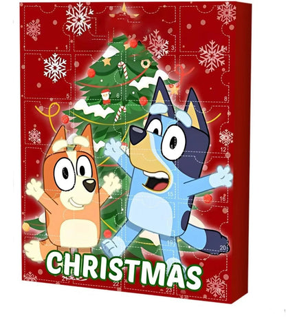 Bluey Figure Christmas Advent Calendar 24pcs Set Blind Box Birthday Gift Kawaii Blue Dog Anime Figural Action Pvc Model Kid Toy