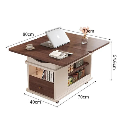 Tables basses relevables de luxe, Design à roulettes, Tables basses rotatives multifonctions, Table esthétique française, meubles de Salon Basse