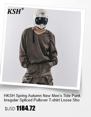 HKSH Spring Autumn New Man Punk Fashion Streetwear Dark Brushed Wax Handmade Damaged Tops Denim Jacket Y2K Chic Ins Coats HK4959