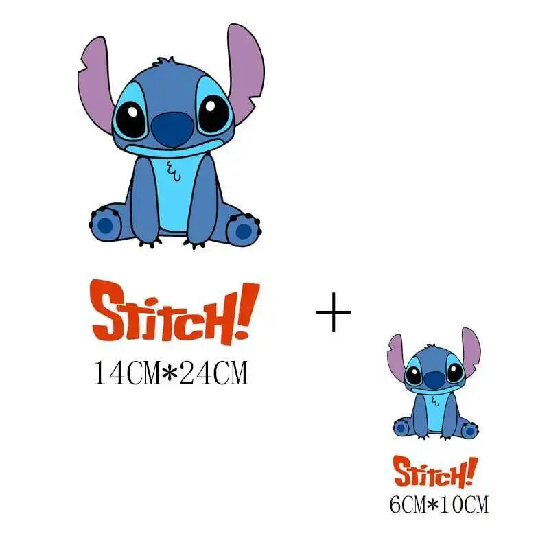 Cute Stitch MINISO Lilo & Stitch Heat Transfer Stickers Iron-on Transfers For Clothing Thermoadhesive Adhesive Patches Kawaii