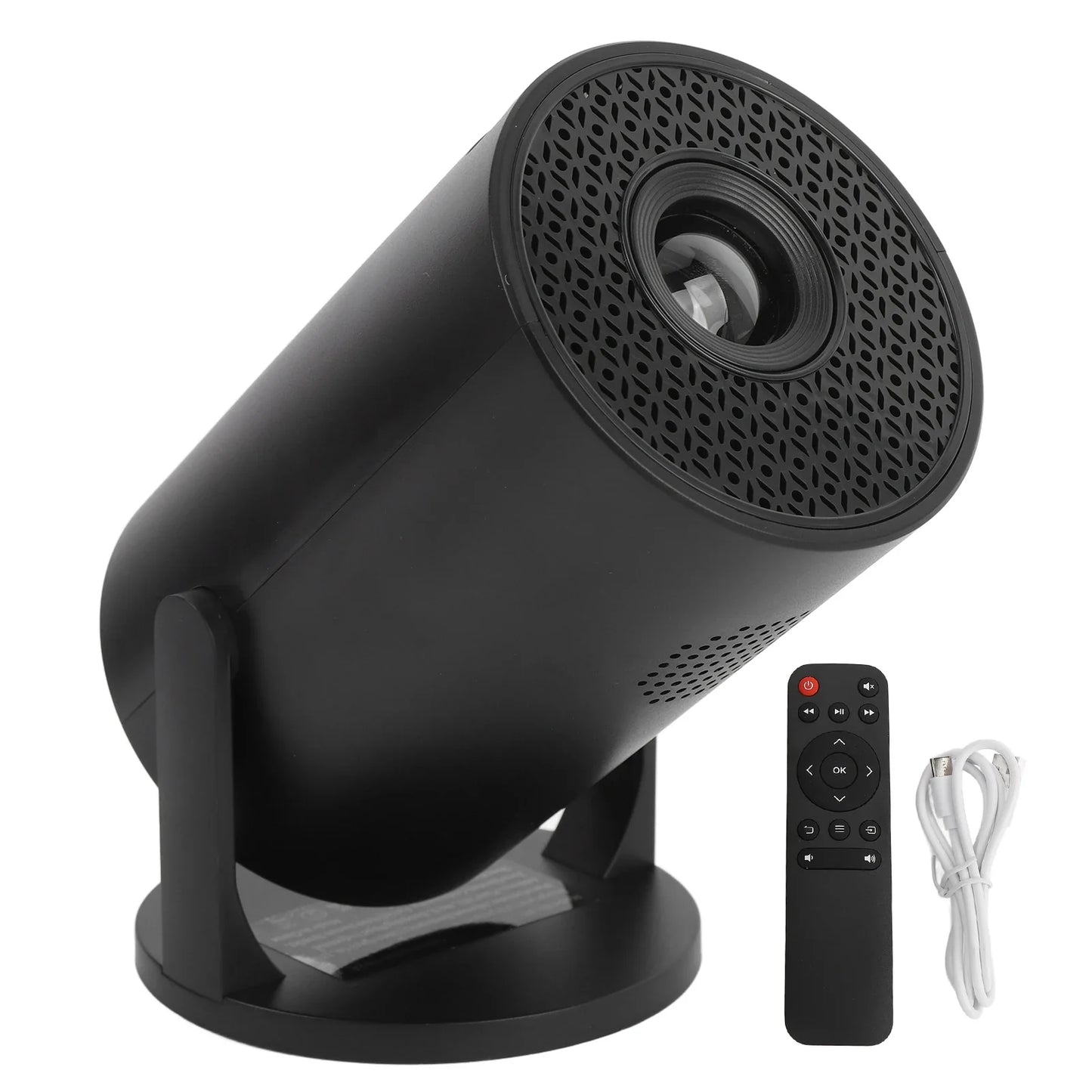 Video Projector Portable Projector Bluetooth Wireless Fidelity USB TV Sticks 8000lm Brightness Black for Laptop PC Smartphone