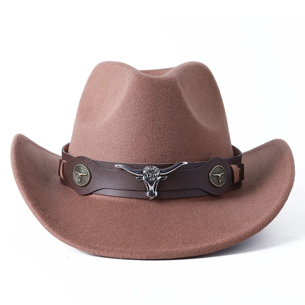 Chapeau de cowboy divers accessoires chapeau de cowboy monochrome en feutre chapeau d'extérieur homme et femme chapeau de cavalier chapeau femme