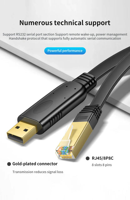 USB to RJ45 Console Cable RS232 Serial Adapter for Laptop Computer Cisco Router USB RJ 45 8P8C Converter Console Cable 1.8m 3m