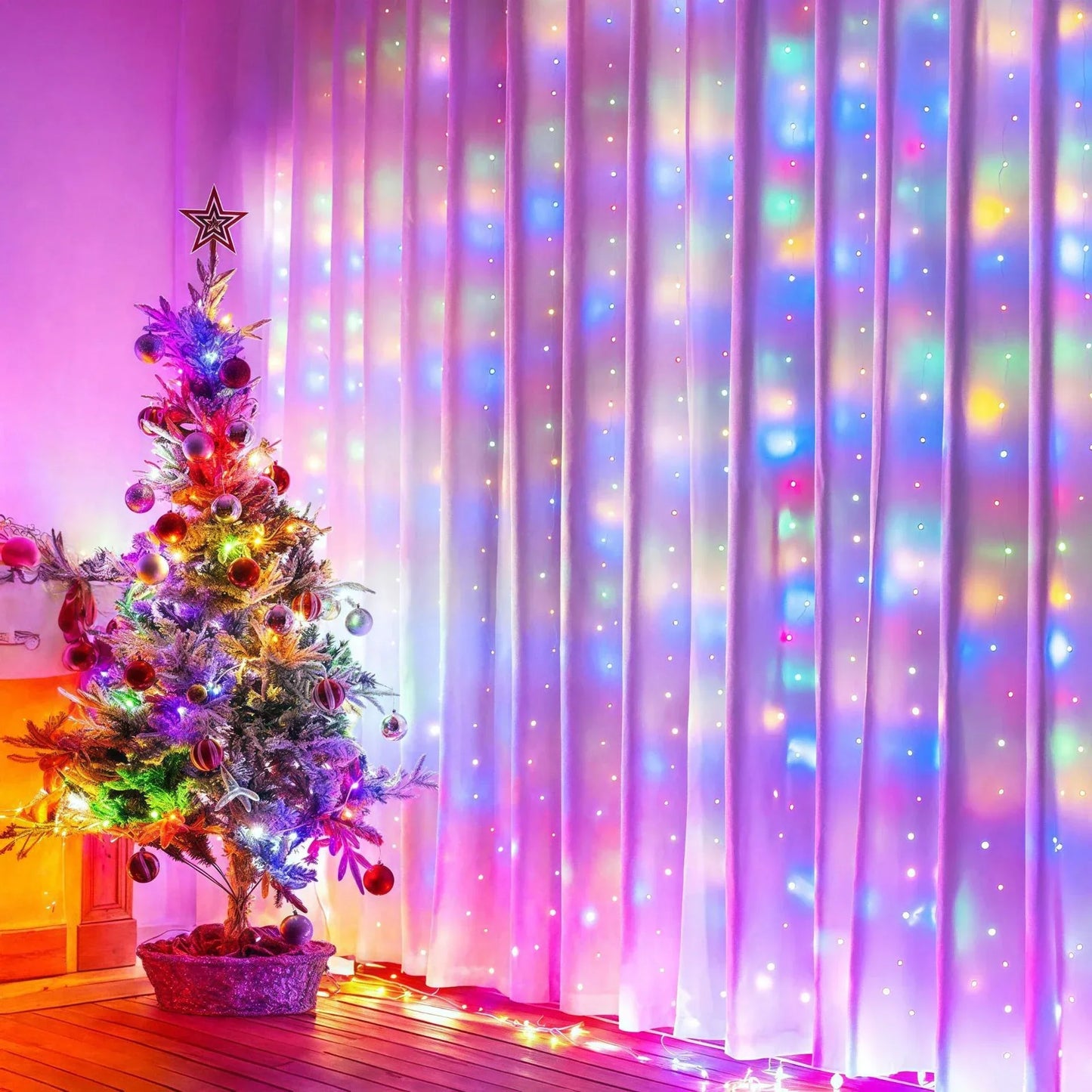 USB Curtain String Lights 8 Lighting Modes LED Light for Outdoor Garden Wedding Christmas New Year Home Decoration
