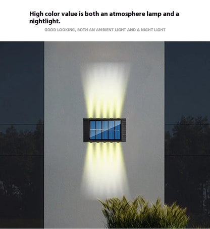 4/6/8/10LED s lampe murale solaire cour rue décor lumière extérieure étanche haut et bas éclairage lumineux jardin paysage lampe