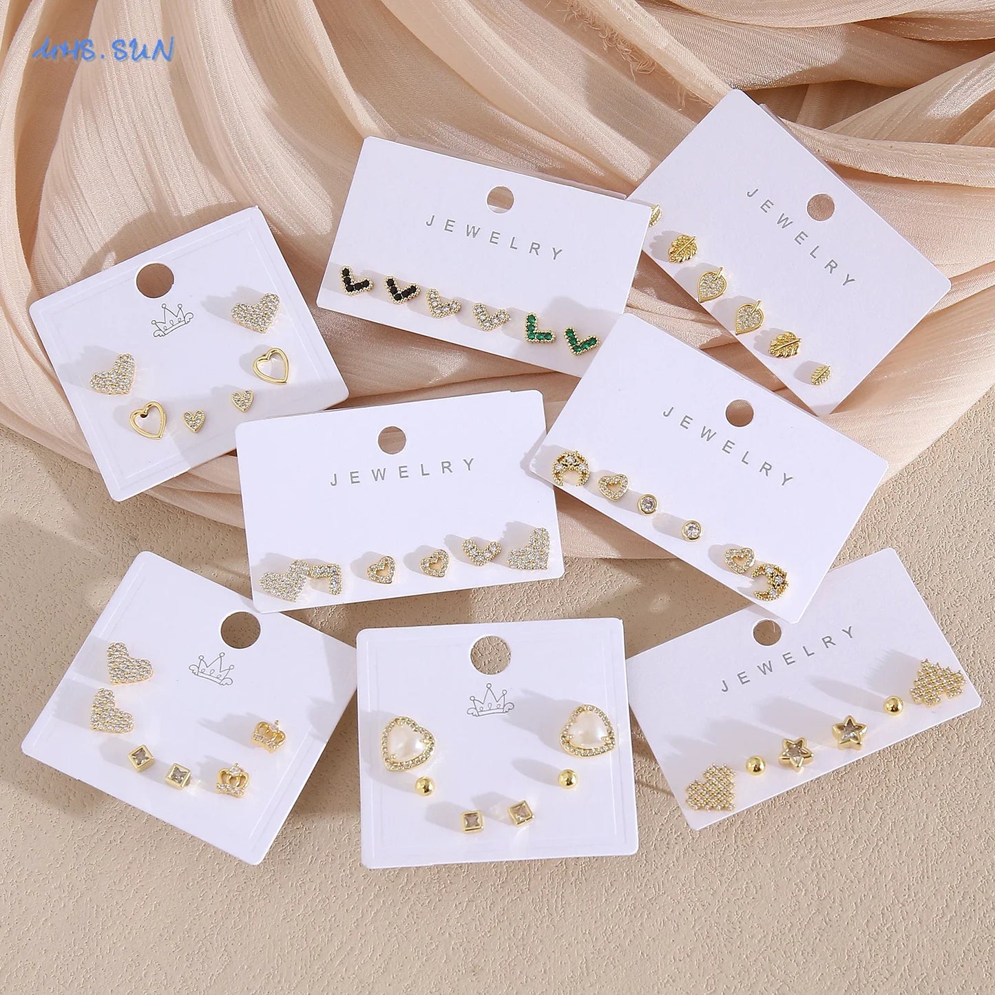 MHS.SUN-Ensemble de Boucles d'Oreilles Creuses en Forme de Cœur, pour Femme et Fille, 3 Paires