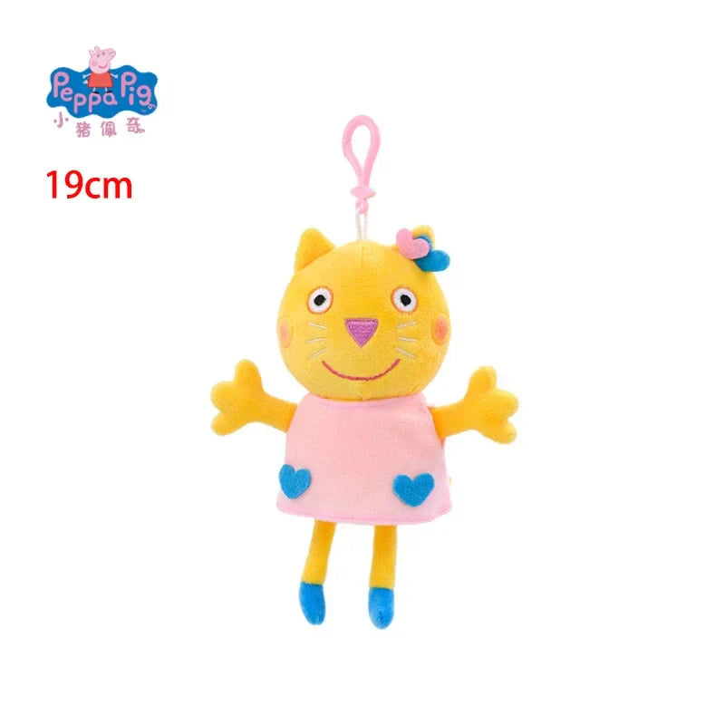 19CM Genuine Peppa Pig George Stuffed Plush Toys High Quality Keyring Hot Cartoon Animal Doll Pendant Children's Birthday Gifts