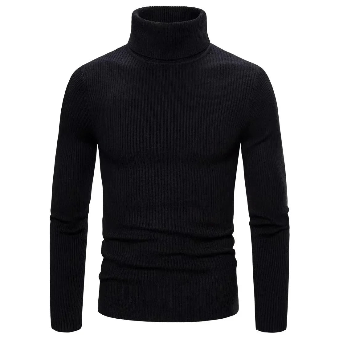 Hommes Pulls Gilets Cols Roulés Tricotés Manches Longues Couleur Unie Décontracté Coupe Slim Épais Épissure Automne Hiver