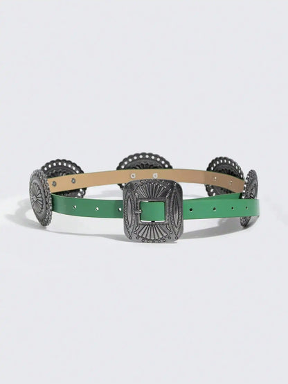 Ceinture robuste en métal sculpté pour femmes, 1 pièce, Style Punk, accessoire Cowboy Cowgirl, Boho