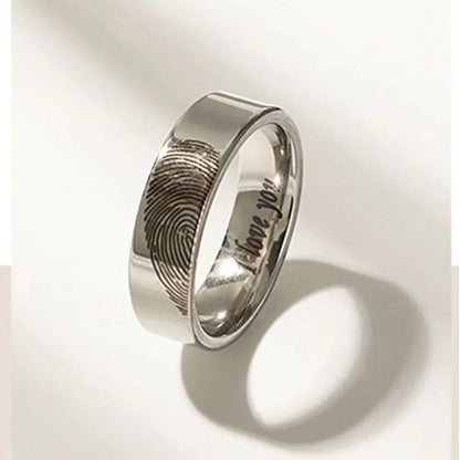 Bague de couple Léon en acier inoxydable, coeur, empreinte digitale, breloque, accessoires de bijoux, mode, amoureux, jour, 1 paire