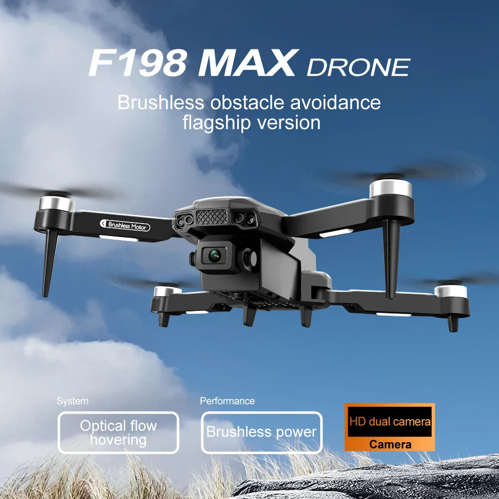 Nouveau Drone F198 professionnel double caméra avec 1080P WIFI FPV HD photographie aérienne grand Angle sans brosse RC pliable quadrirotor