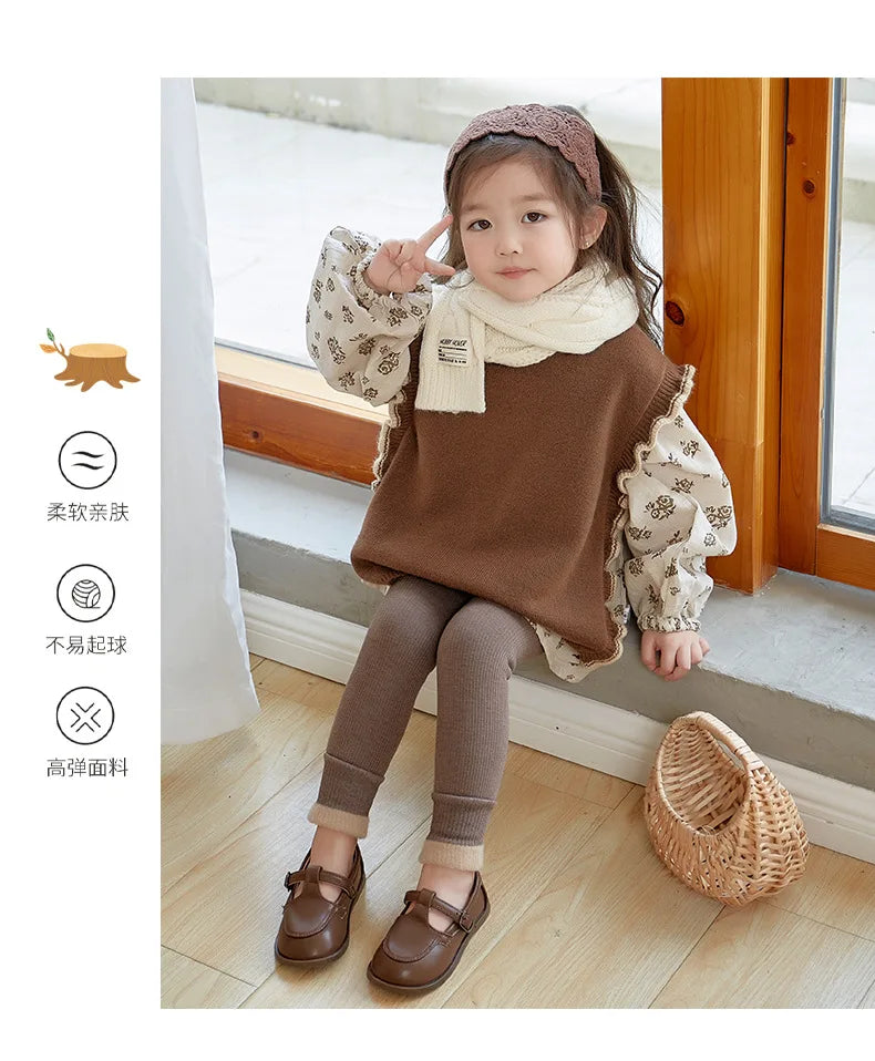 Leggings d'hiver pour enfants, pantalon avec sourire extra, pour filles
