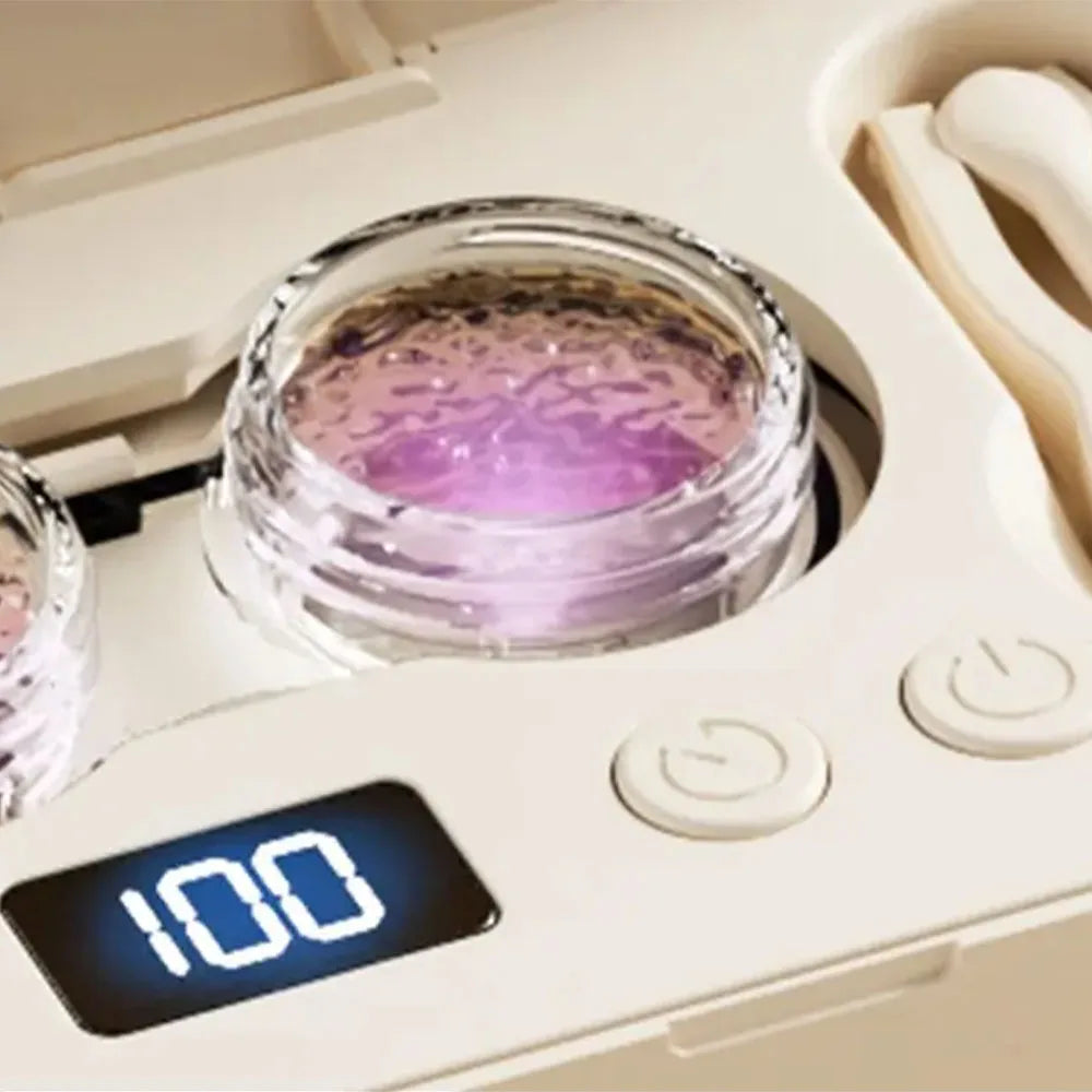 Mini Contact Lenses Cleaning Machine With Tools Portable Automatic Ultrasonic Contact Lens Cleaner Cleansing Case