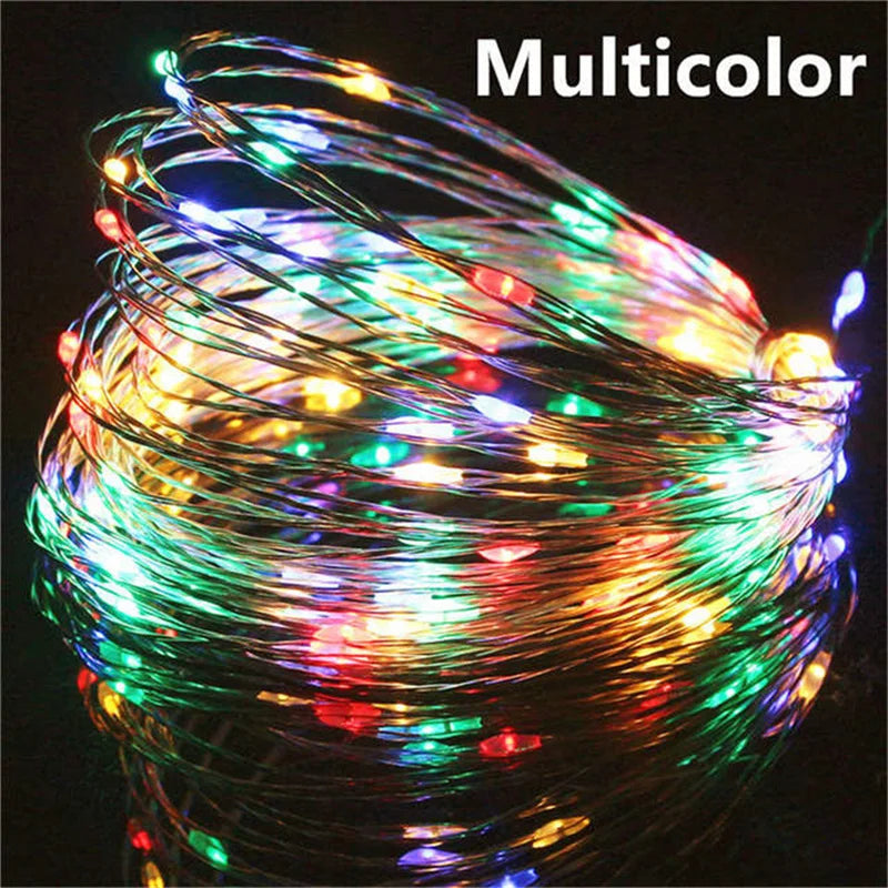 Guirxiété lumineuse LED dégradée USB, fil de cuivre, 20m, 200LED, guirxiété de lampe extérieure de vacances, arbre de Noël, décoration de fête de mariage