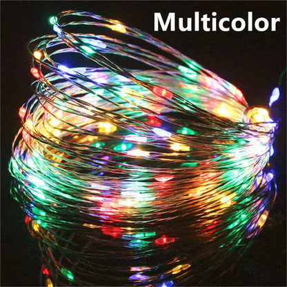 Guirxiété lumineuse LED dégradée USB, fil de cuivre, 20m, 200LED, guirxiété de lampe extérieure de vacances, arbre de Noël, décoration de fête de mariage