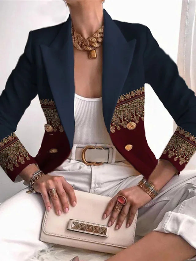 Women's Clothing Suit Western-Style Clothes Lapel Button Lid Pocket Fashion