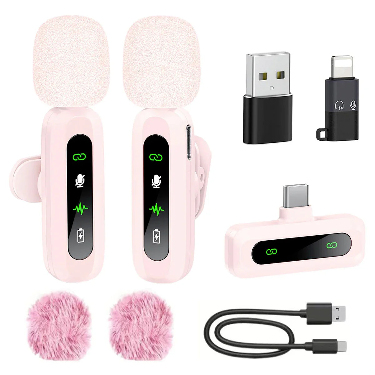 Microphone cravate sans fil pour iPhone, Android, PC : enregistrement audio-vidéo, suppression du bruit, micros cravates pour TikTok en direct, YouTube