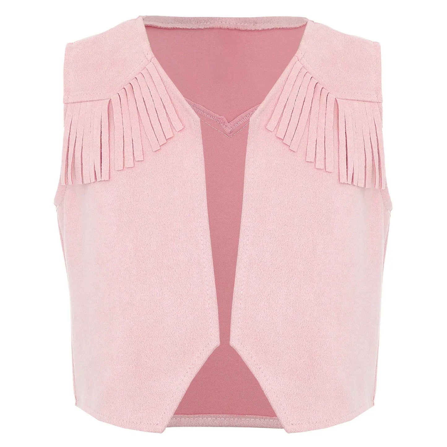 Gilet en Daim avec Franges de Cowboy et Cowgirl pour Garçons Filles avec Bandana Chapeau Costumes de Cosplay pour Halloween Carnaval Fête