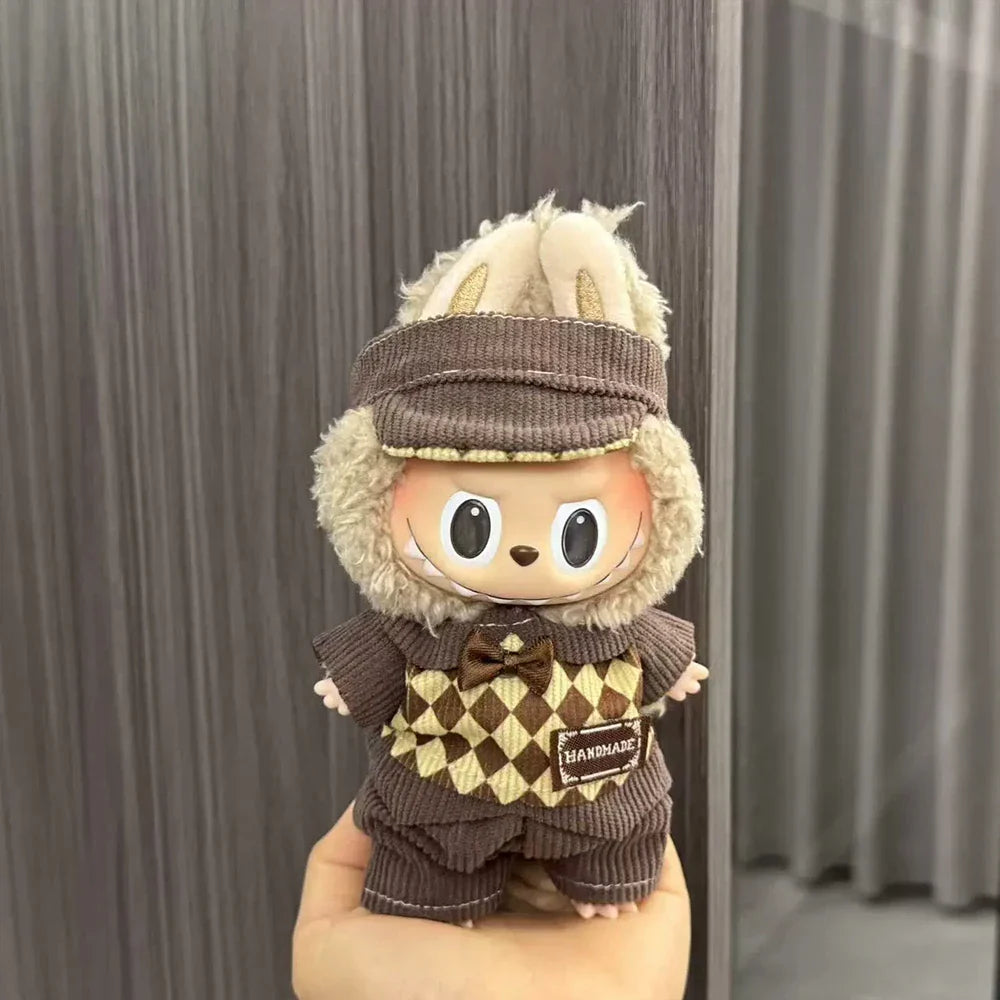 Labubu Doll Clothes Enamel Labu Cloth 17cm Doll Cute Dress-up Climbing Clothes Skirt Plush Toy Clothes