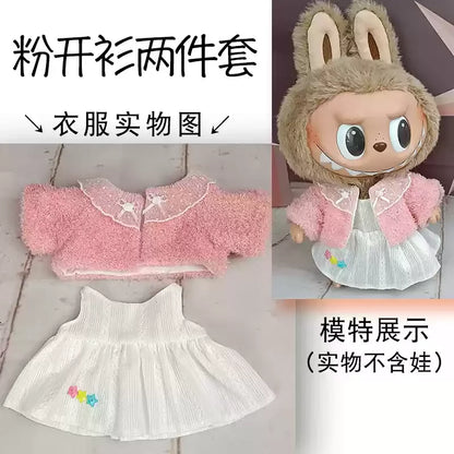 LABUBU Time To Chill TPR Vinyl Doll Clothes Changeable Outfit Set Dress Up Costume Replacement Collectible Toy Gift