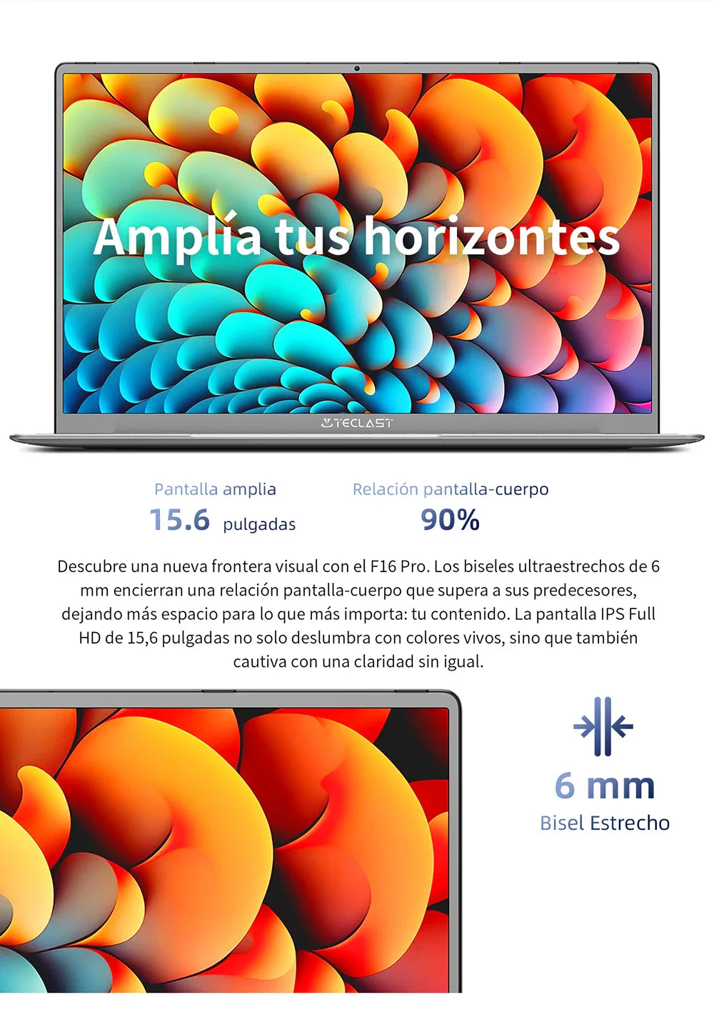 TECLAST F16 Pro 15.6 inch Laptop 16GB RAM 512GB SSD Computers for Intel N95 CPU 1920x1080 IPS Backlit Keyboard Mini-HDMI WiFi 6 USB3.2 F16Pro Notebook