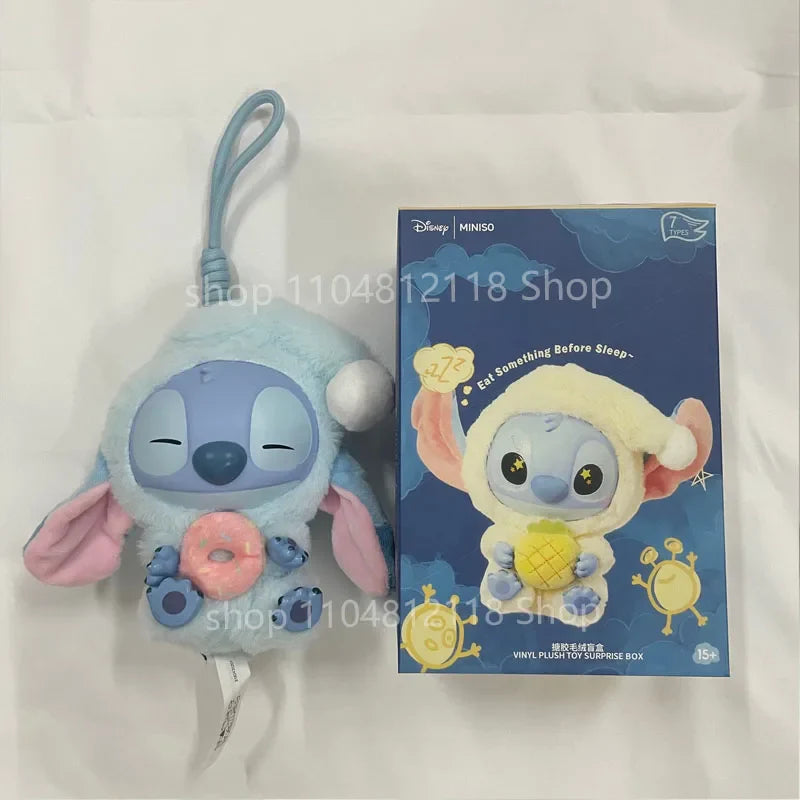 15CM New Stitch Eat Something Before Sleep Series Blind Box Plush Dolls Pendant Cute Doll Ornament Mystery Box Surprise Toy Gift