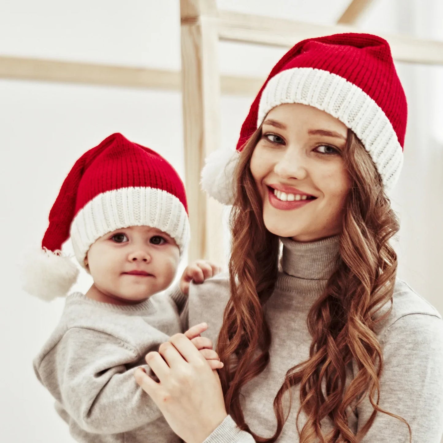 Bonnet de Père Noël à pompons pour enfants et adultes, mignon, doux, fête du Nouvel An, cadeau pour enfants, décoration de Noël, Noel, 2024