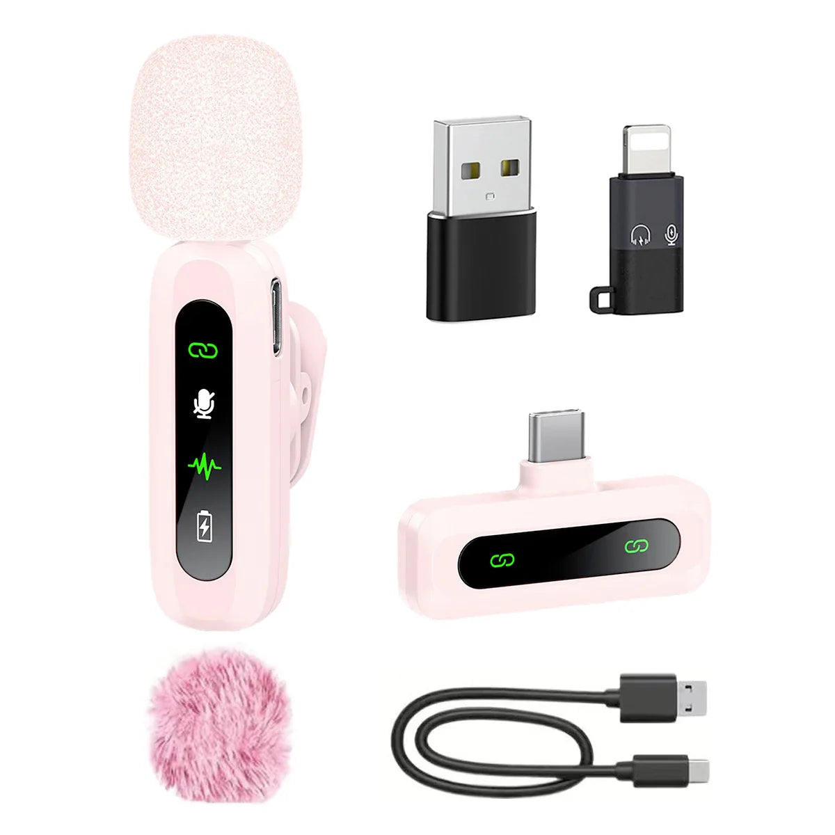 Microphone cravate sans fil pour iPhone, Android, PC : enregistrement audio-vidéo, suppression du bruit, micros cravates pour TikTok en direct, YouTube