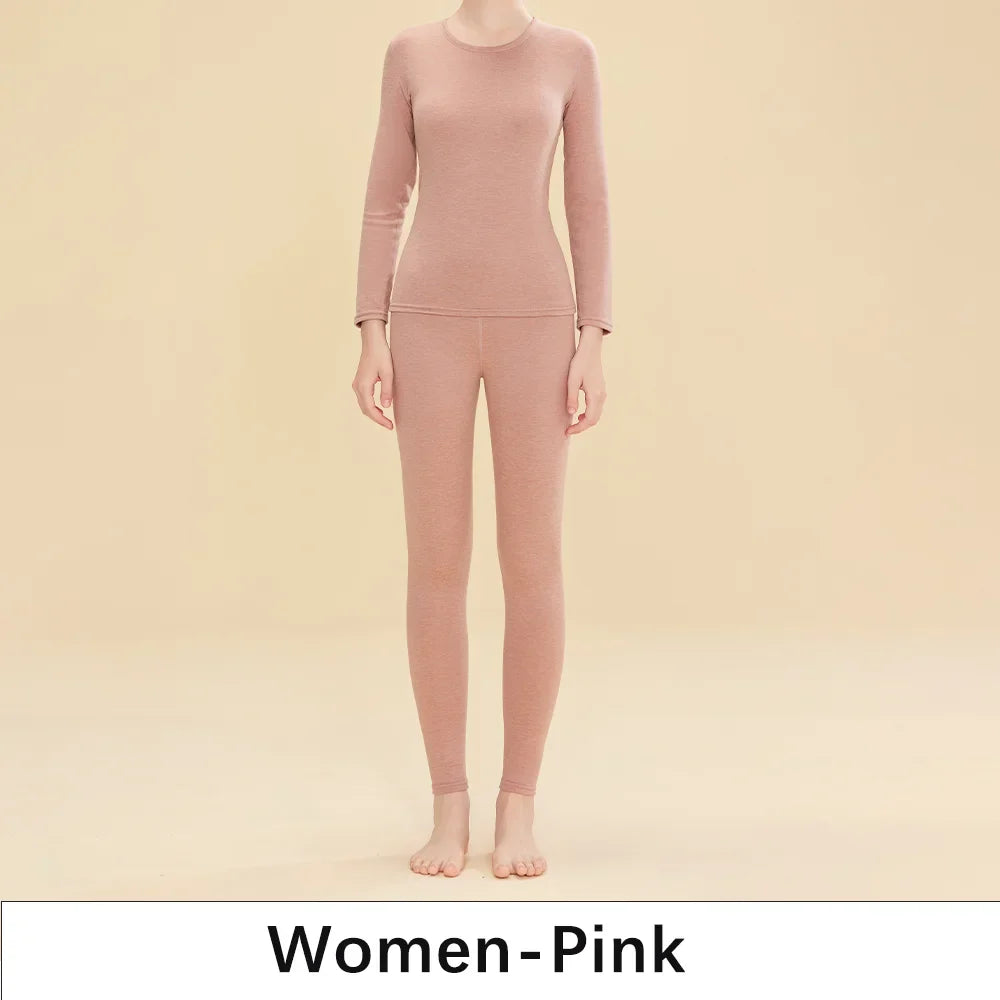1 ensemble de sous-vêtements thermiques chauds en laine et soie pour femmes, ensembles de vêtements thermiques longs pour l'automne et l'hiver
