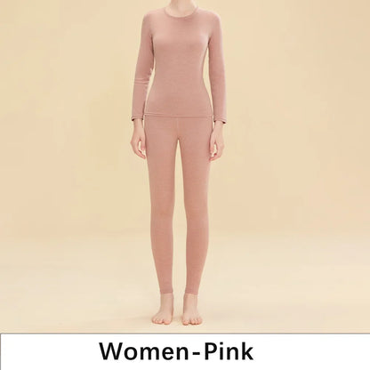 1 ensemble de sous-vêtements thermiques chauds en laine et soie pour femmes, ensembles de vêtements thermiques longs pour l'automne et l'hiver