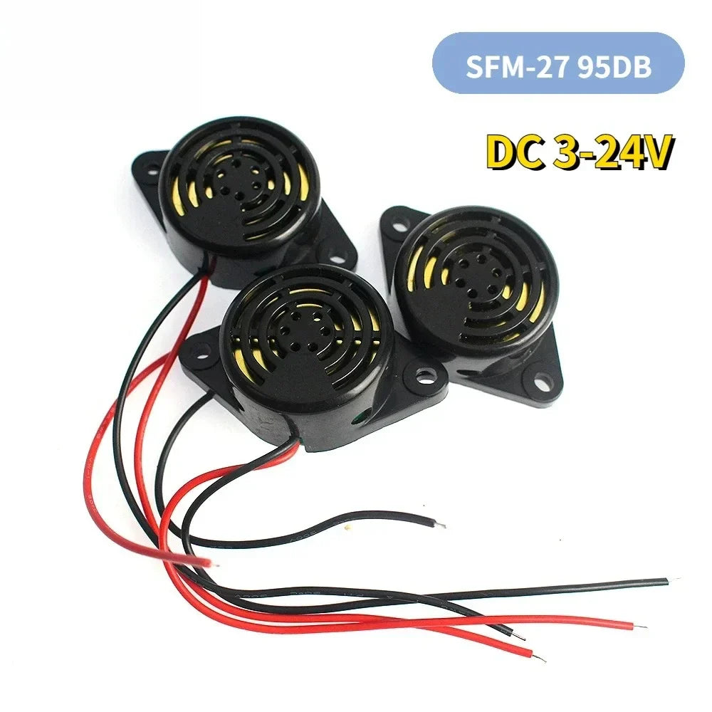 SFM-27, 5 buzzers électroniques actifs, DC 3-24V 20mA, sirène d'alarme, haut-parleur à bip continu de 95dB pour Arduino
