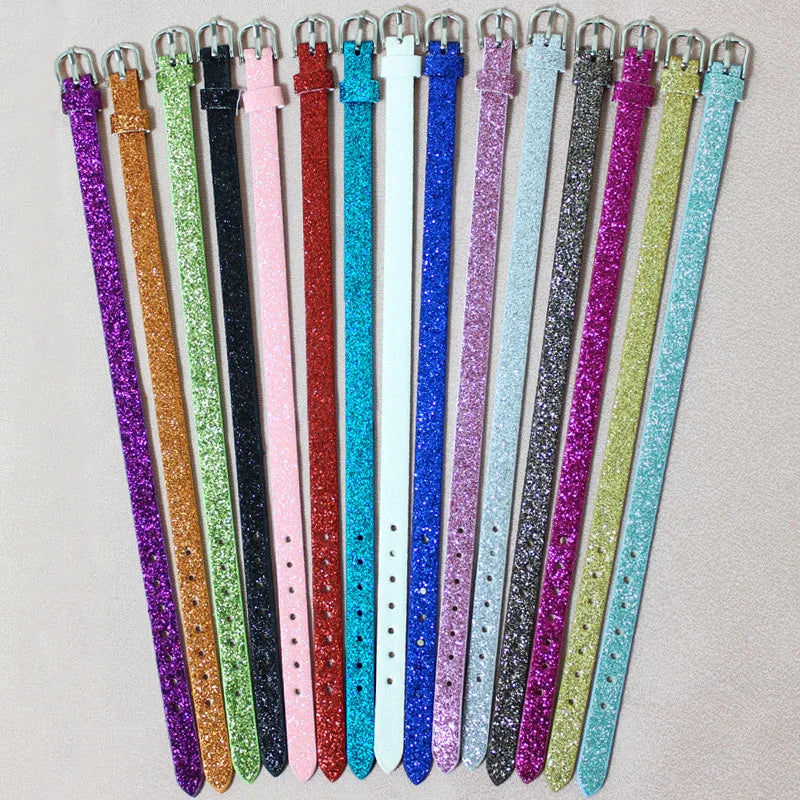 Bracelet à paillettes scintillantes, 8mm de largeur, 21cm de longueur, breloques coulissantes, lettres de l'alphabet, bijoux à bricoler soi-même, cadeau pour femmes et enfants