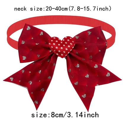 50pcs mignon chien noeud papillon amour coeur Style fournitures pour animaux de compagnie saint valentin petit chien rouge chiot noeud papillon chien chat collier accessoires