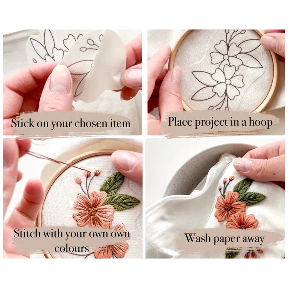 2pcs/pack Water Soluble Stabilizer Stitching Handmade Embroidery Crafts For Embroidery Hand Sewing Lover Beginners