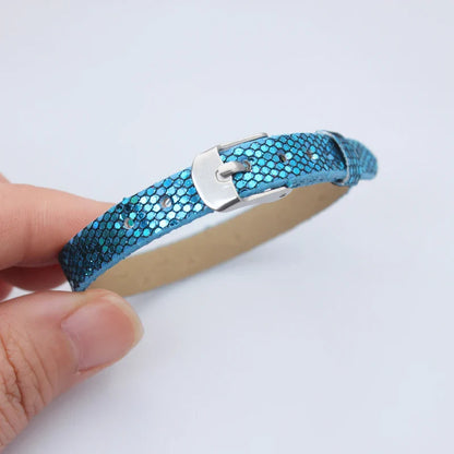 Bracelet à paillettes scintillantes, 8mm de largeur, 21cm de longueur, breloques coulissantes, lettres de l'alphabet, bijoux à bricoler soi-même, cadeau pour femmes et enfants