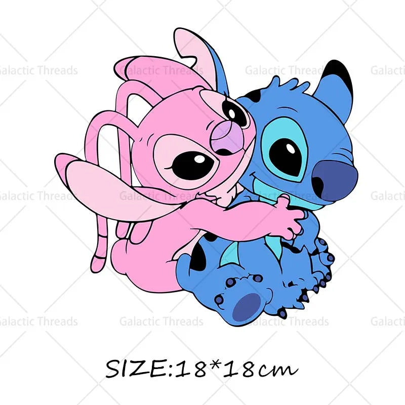 Stitch Lilo Iron on Decals Heat Press Patches Thermal Transfer Stickers for Clothes DIY Ironing Prints